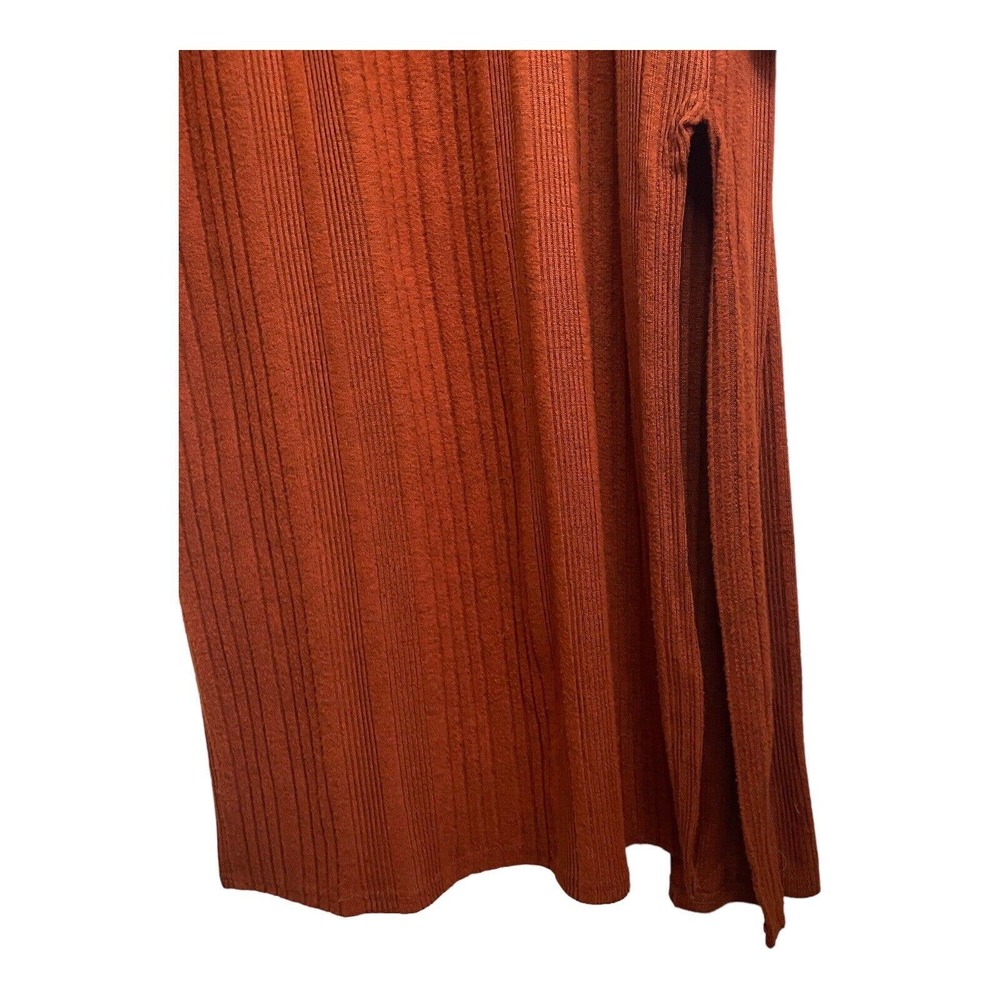 Pinkblush Rust Ribbed Longline Open Front Cardigan - Picture 8 of 13